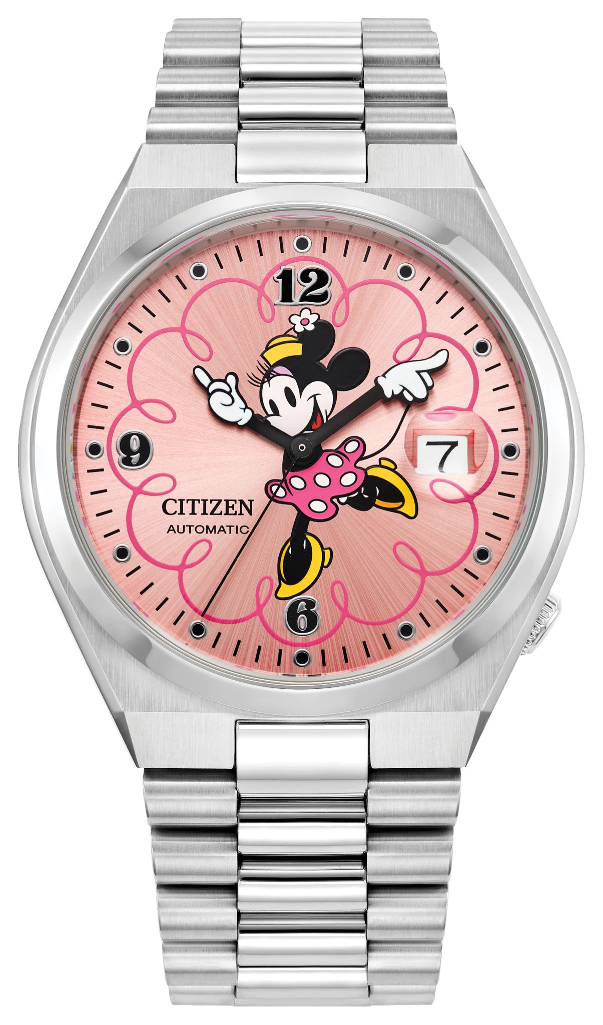 TSUYOSA Mickey Mouse and Minnie Mouse Blue Dial Stainless Steel